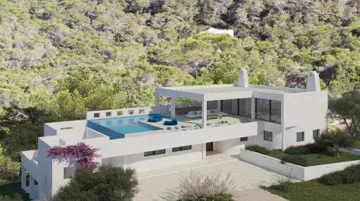 Newly built villa with sea views in Es Figueral - San Carlos - Ibiza Newly built villa with sea views in Es Figueral - San Carlos - Ibiza